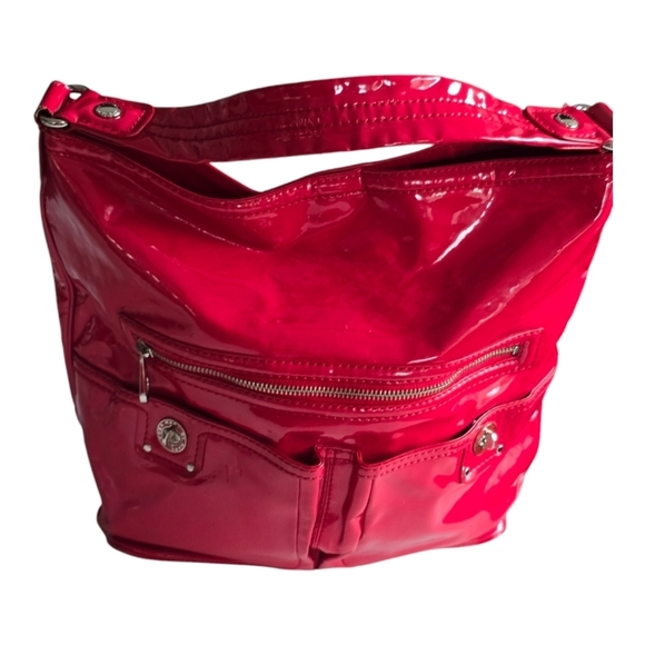 Marc Jacobs Tote Handbag Womens Enamel Pink Silver Hardware Logo Large - Picture 5 of 16